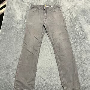 Carhartt Pants Mens 34 x34 Gray Relaxed Canvas Distressed Work